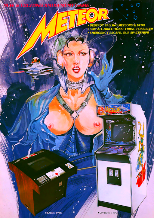 Meteor (bootleg of Asteroids) [Bootleg] Arcade Game Cover